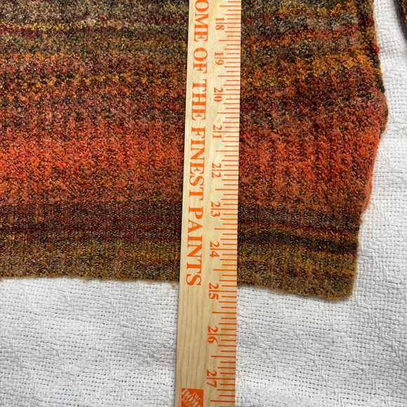 GUC Christian Siriano Wool Blend V-Neck Earthy Toned Shaggy Knit Sz S Sweater - Picture 5 of 6